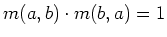 $ m(a,b)\cdot m(b,a)=1$