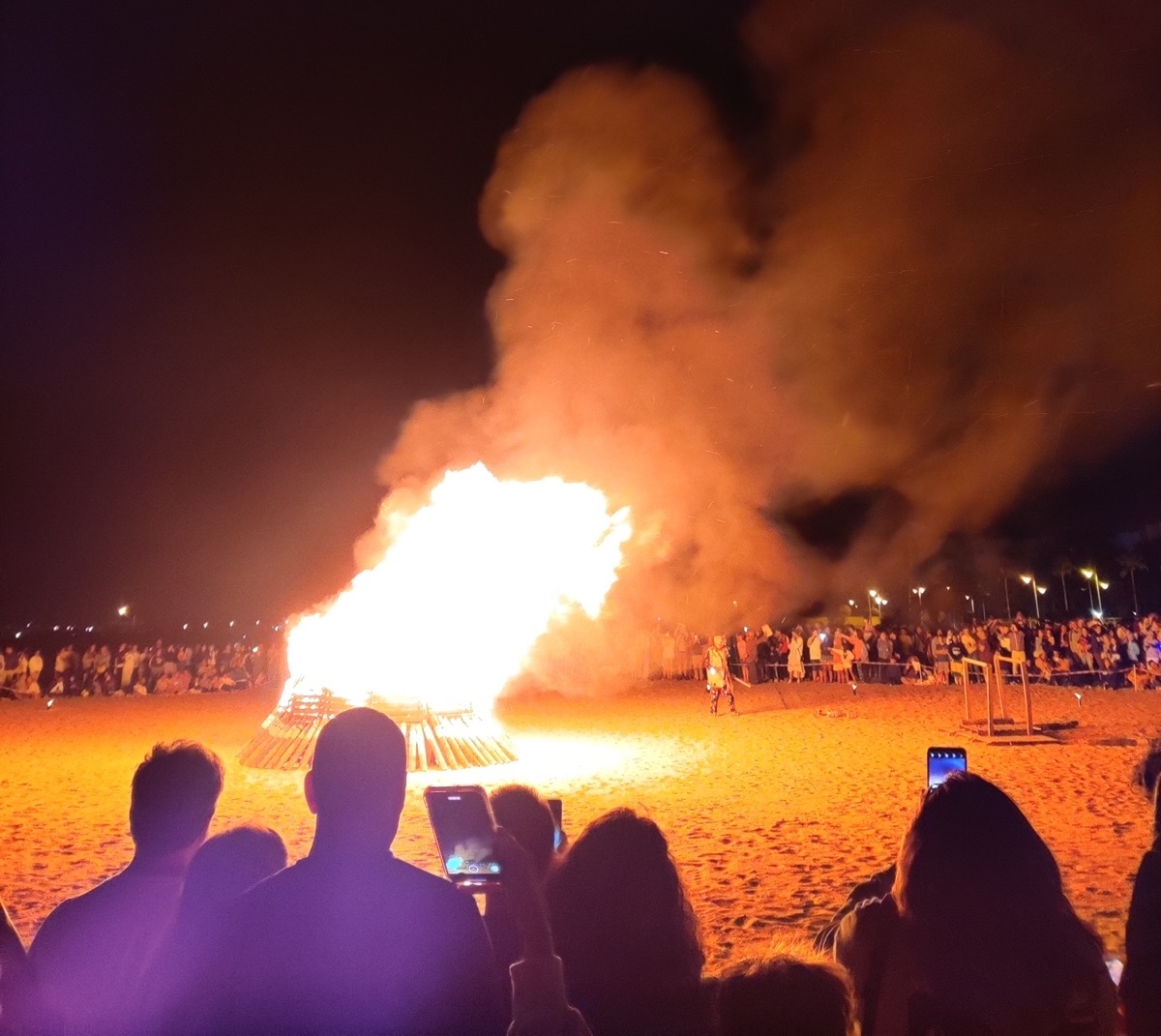 Bonfire at midnight on San Juan's Eve