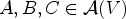 $ A,B,C\in {\mathcal{A}}(V)$
