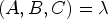 $ (A,B,C)=\lambda$