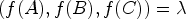 $ (f(A),f(B),f(C))=\lambda$