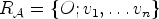 $ R_{\mathcal{A}}=\{O;v_1,\dots
v_n\}$