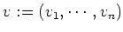$ v:=(v_1,\cdots ,v_n)$