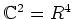 $ \mathbb{C}^2=R^4$