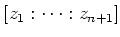 $ [z_1:\cdots :z_{n+1}]$