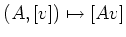 $ (A,[v])\mapsto [Av]$