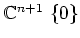 $ \mathbb{C}^{n+1}\ \{0\}$