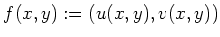 $ f(x,y):=(u(x,y),v(x,y))$