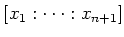 $ [x_1:\cdots :x_{n+1}]$
