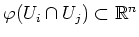 $ \varphi(U_i\cap U_j)\subset \mathbb{R}^n$
