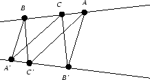 \epsfig {file=affine_pappus.eps}